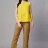 Women Cottonworld Tops & Shirts | Tops & Shirts^Women's 100% Linen Regular Fit Blouse