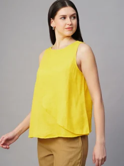 Women Cottonworld Tops & Shirts | Tops & Shirts^Women's 100% Linen Regular Fit Blouse