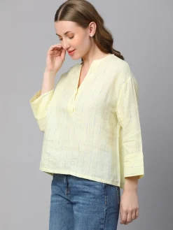 Women Cottonworld Tops & Shirts | Tops & Shirts^Women's Linen Boxy Fit Blouse