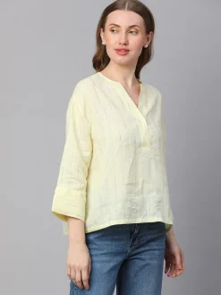 Women Cottonworld Tops & Shirts | Tops & Shirts^Women's Linen Boxy Fit Blouse