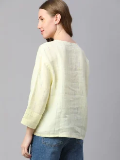 Women Cottonworld Tops & Shirts | Tops & Shirts^Women's Linen Boxy Fit Blouse